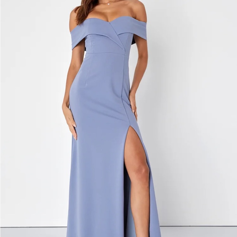 Lulu's Off-Shoulder Lavender Maxi Dress